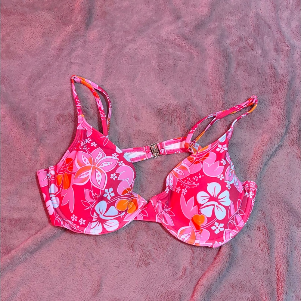 Floral Pink Women's Bikini Top